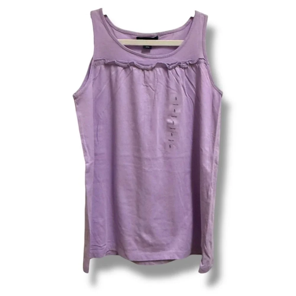 GapKids L (10) Lilac Ruffle Tank Top NWT 100% Cotton Summer‎ Sleeveless